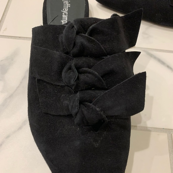 Jeffrey Campbell Black Suede Triple Knotted Mule Size 8 - Picture 3 of 7